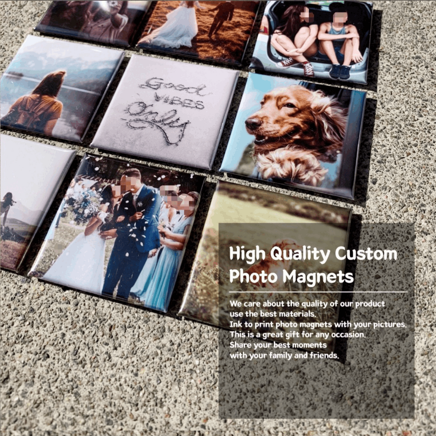 Premium Custom Photo Magnets - 6 pcs