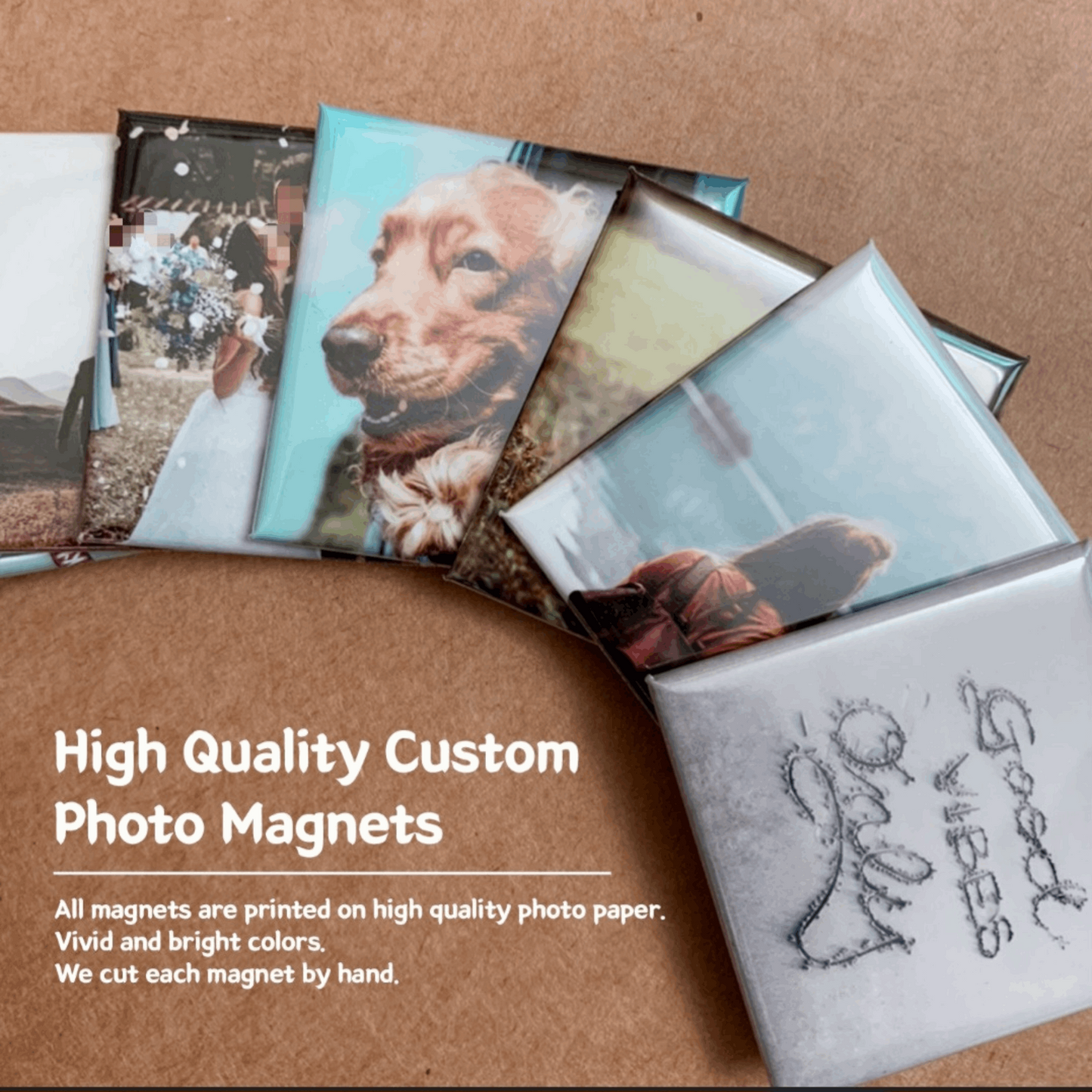 Premium Custom Photo Magnets - 6 pcs